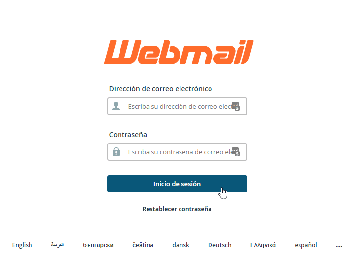 Acceso al webmail de cpanel