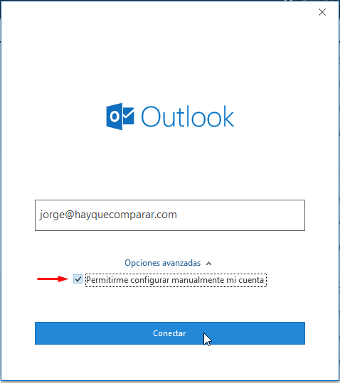 Asistente de configuración de Outlook